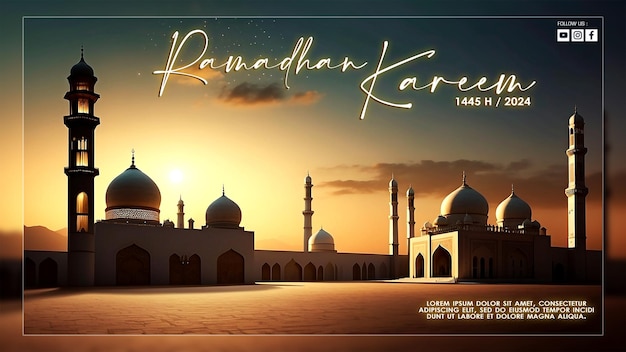 PSD ramadhan poster and mosque