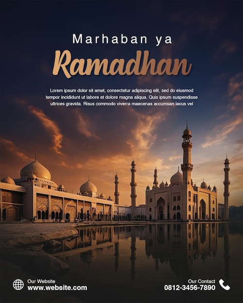 PSD poster del ramadhan con una bella immagine