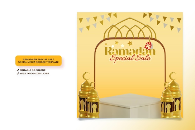 RAMADHAN SPECIALE VERKOOP SOCIAL MEDIA VIERKANTE SJABLOON