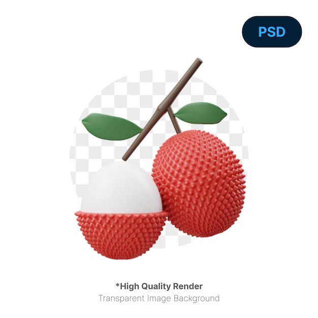 Rambutan icona 3d premium psd