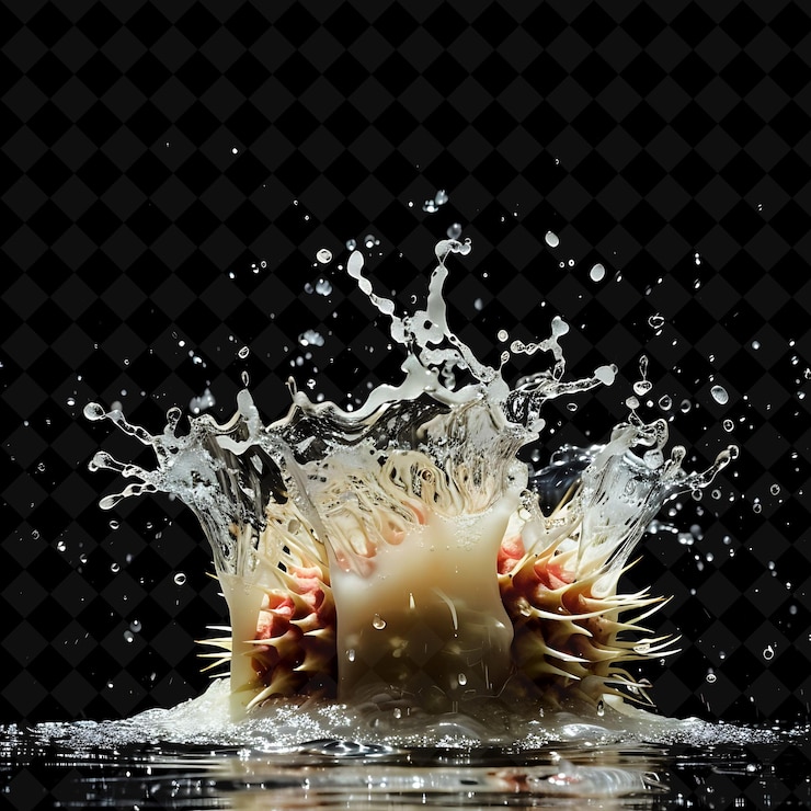 PSD rambutan juice fountain with clear white f png creative neon effect y2k collections