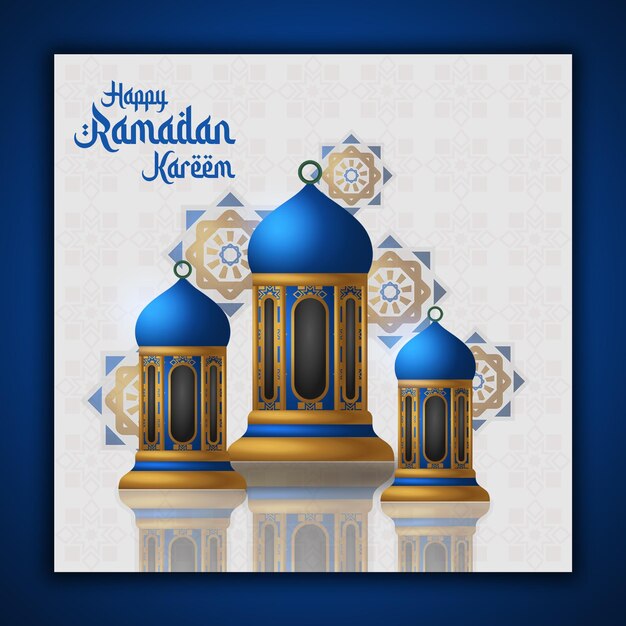 PSD ramdan kareem greeting card social media post