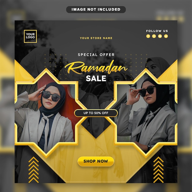 ramdan kareem sale social media post template