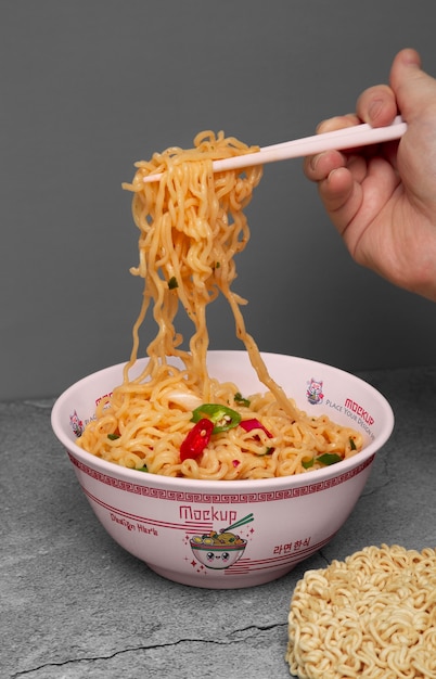 PSD ramen bowl  in studio mockup