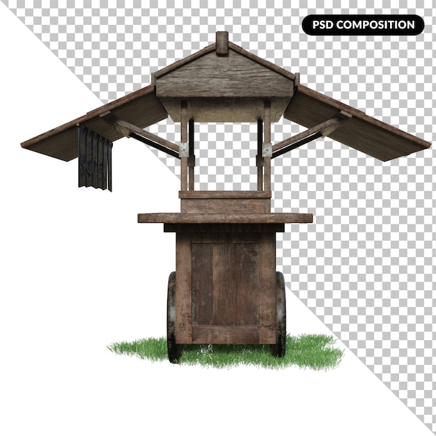 Ramen cart isolated 3d