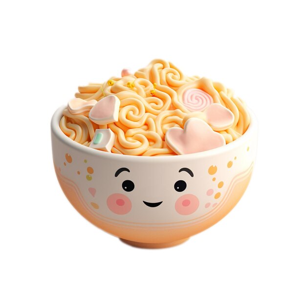 PSD ラーメンかわいい3dイラストの透明な背景 psd