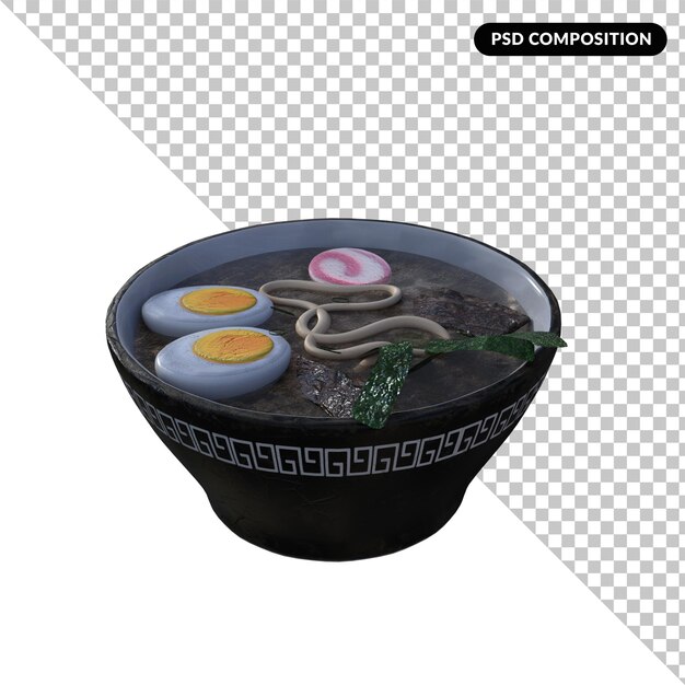 Ramen isolato 3d