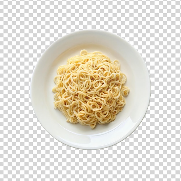 PSD ramen noodles on white plate isolated on transparent background