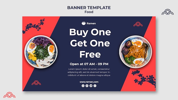 PSD modello di banner di promozione di ramen