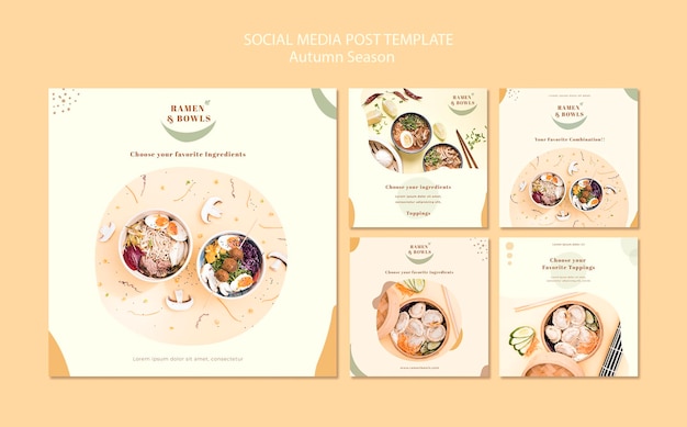 PSD ramen restaurant social media post template