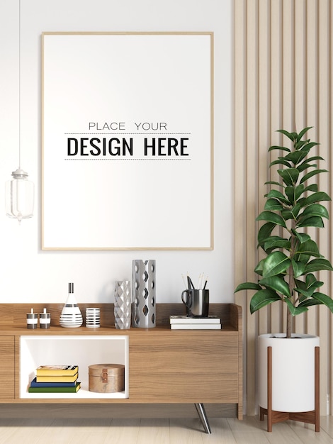 Ramka plakatów w salonie Mockup