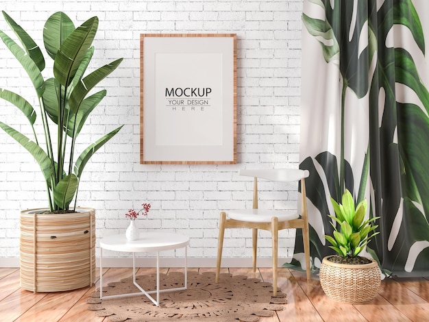 Ramka plakatów w salonie Mockup