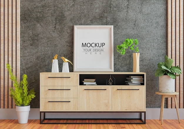Ramka plakatów w salonie Mockup