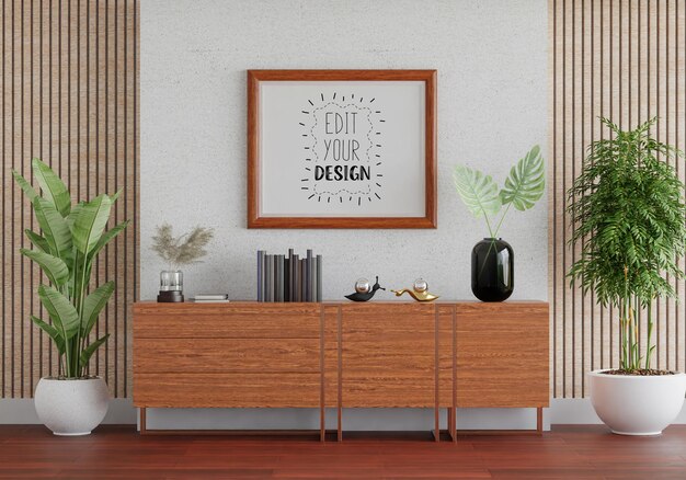 Ramka plakatów w salonie Mockup