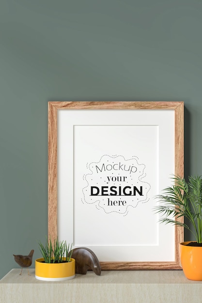 Ramka plakatów w salonie Mockup