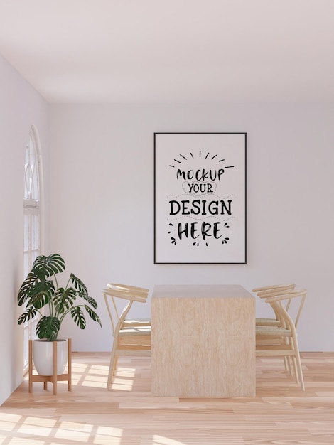 Ramka plakatów w salonie Psd Mockup