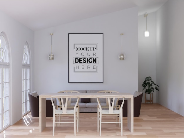 Ramka plakatów w salonie Psd Mockup