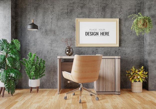 Ramka plakatów w salonie Psd Mockup