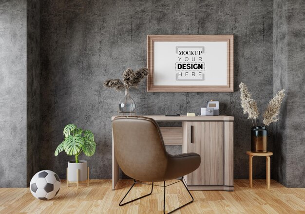 Ramka plakatów w salonie Psd Mockup