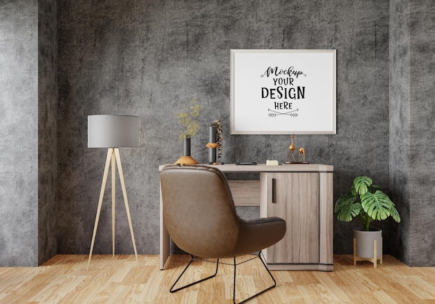 Ramka plakatów w salonie Psd Mockup
