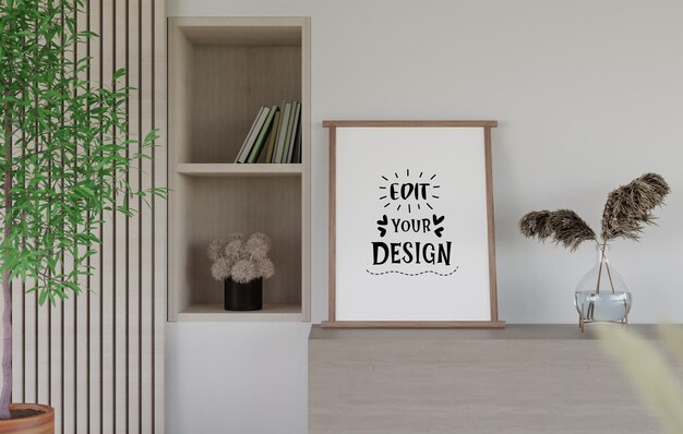 Ramka plakatów w salonie Psd Mockup