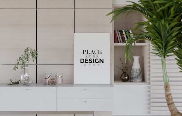 Ramka plakatów w salonie Psd Mockup