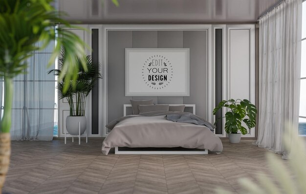 Ramka plakatów w salonie Psd Mockup