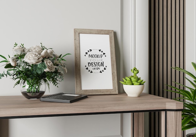 Ramka plakatów w salonie Psd Mockup