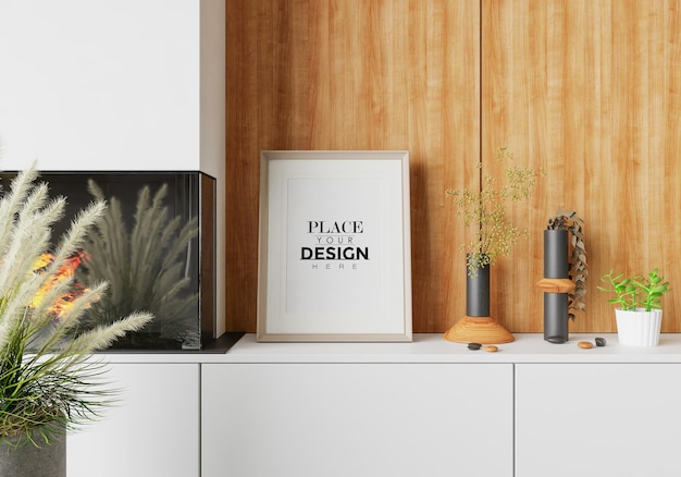 Ramka plakatów w salonie Psd Mockup