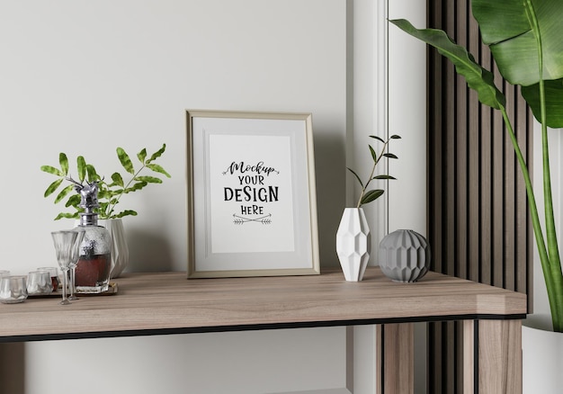 Ramka plakatów w salonie Psd Mockup
