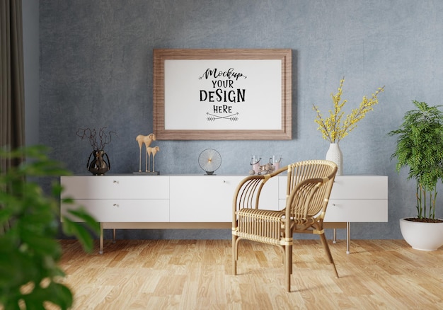 Ramka Plakatowa W Salonie Psd Mockup