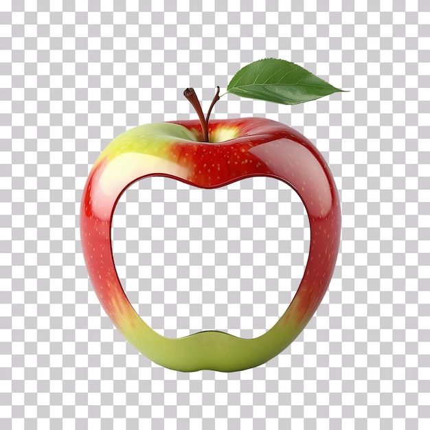 PSD ramka w kształcie jabłka izolowana na przezroczystym tle dla zdjęć dzieci