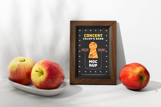 Ramme med fruktarrangement-mockup