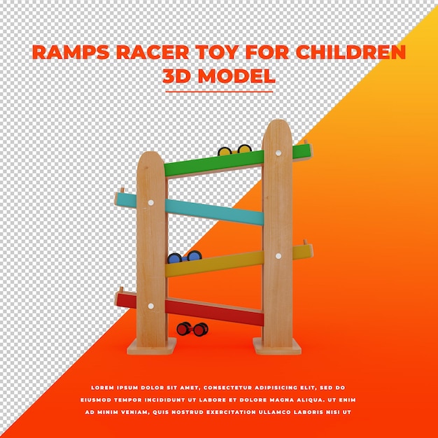 PSD ramps racer toy dla dzieci na białym tle model