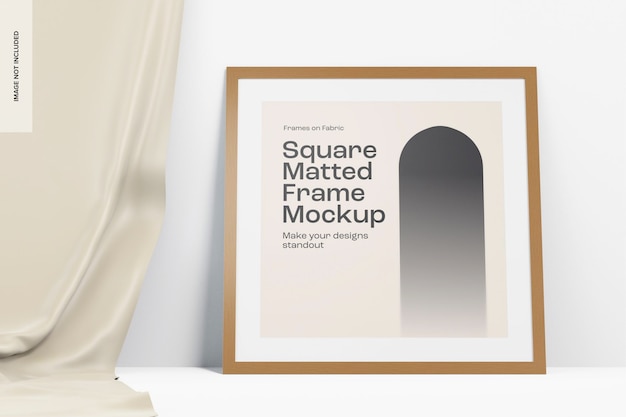 Ramy kwadratowe na tkaninie Mockup sceny, widok z przodu