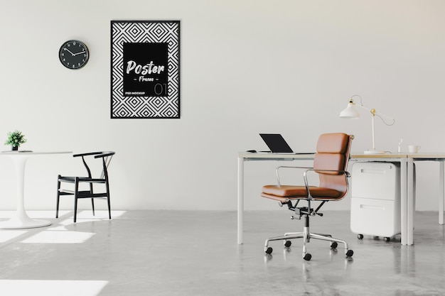 PSD ramy plakatów w office mockup scene