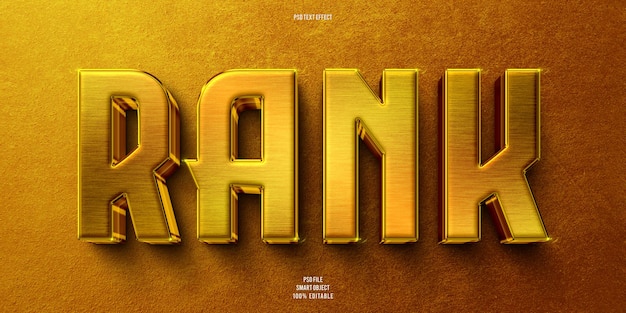 Rank 3D editable text effect