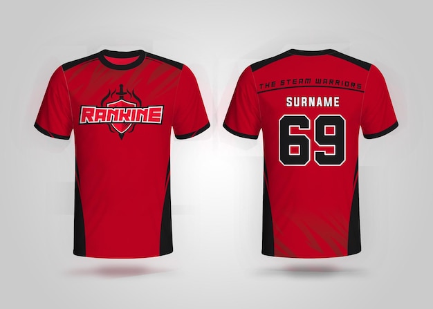 Rankine team red jersey template