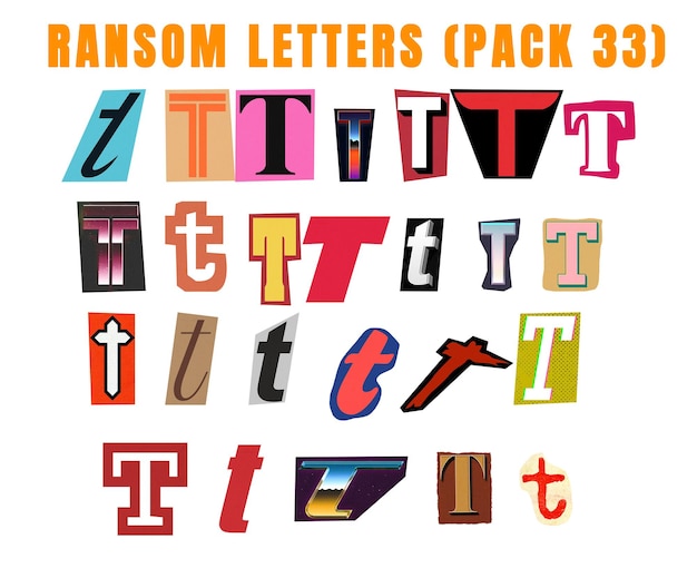 ランサム・レターズ・パック 33 文字 T デザインのコレクション