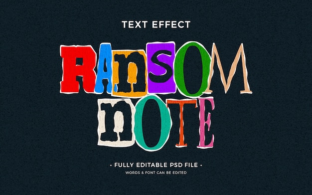 PSD ransom note text effect