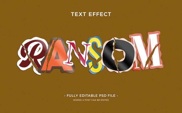 Ransom note text effect