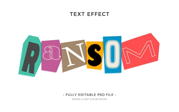 PSD ransom note text effect