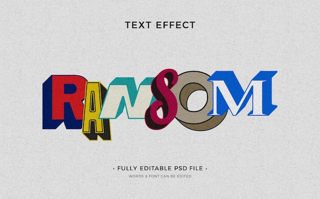 PSD ransom note text effect