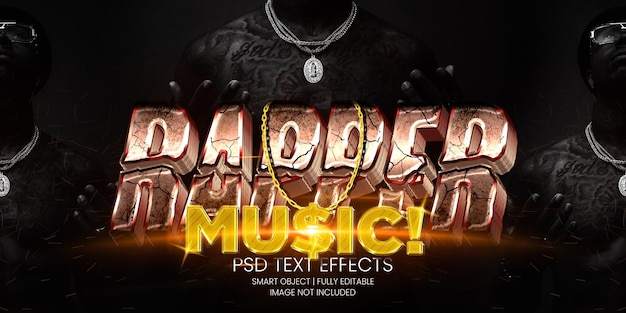 PSD rapper music! text effect