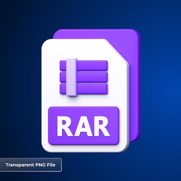 PSD iconica 3d del formato di file rar