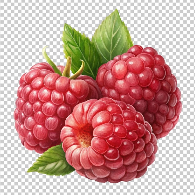 Rasp berries transparent background