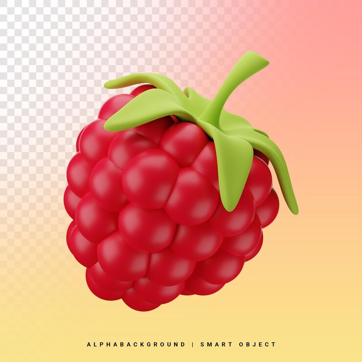 PSD raspberry 3d icon illustration