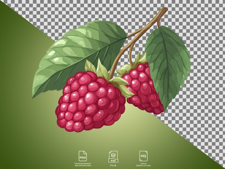 PSD a raspberry on a branch
