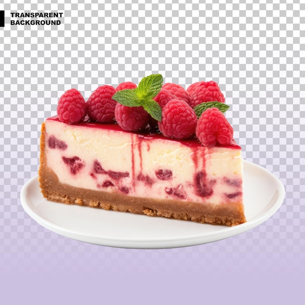 PSD raspberry cheesecake op doorzichtige achtergrond