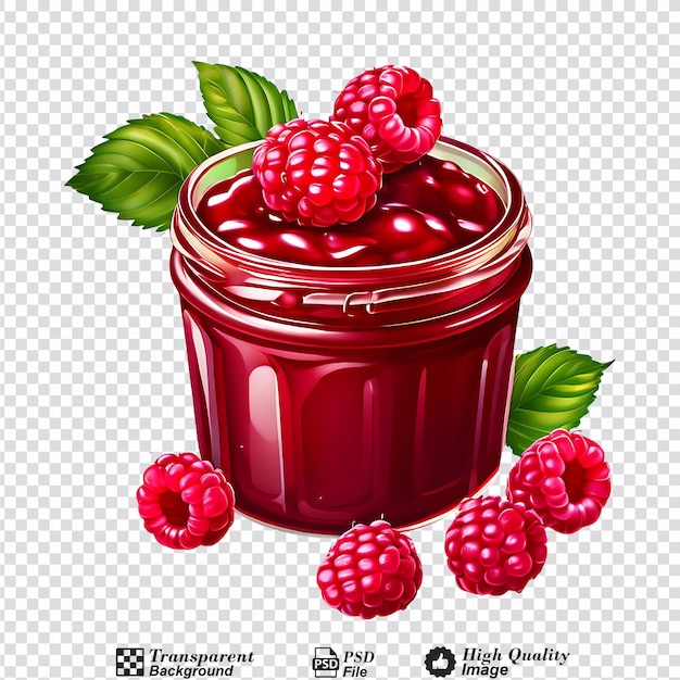 PSD raspberry jam drizzle top view isolated on transparent background